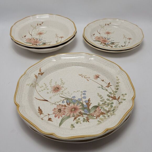Mikasa Field Bouquet Daisy Salad Plates And Bowls Dinnerware Plates EB 8…